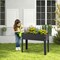 Costway 24" Raised Garden Bed with Legs Metal Elevated Planter Box Drainage Hole Backyard Green/Black